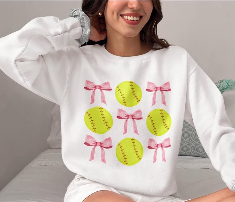 Softball & Bows Sweatshirt